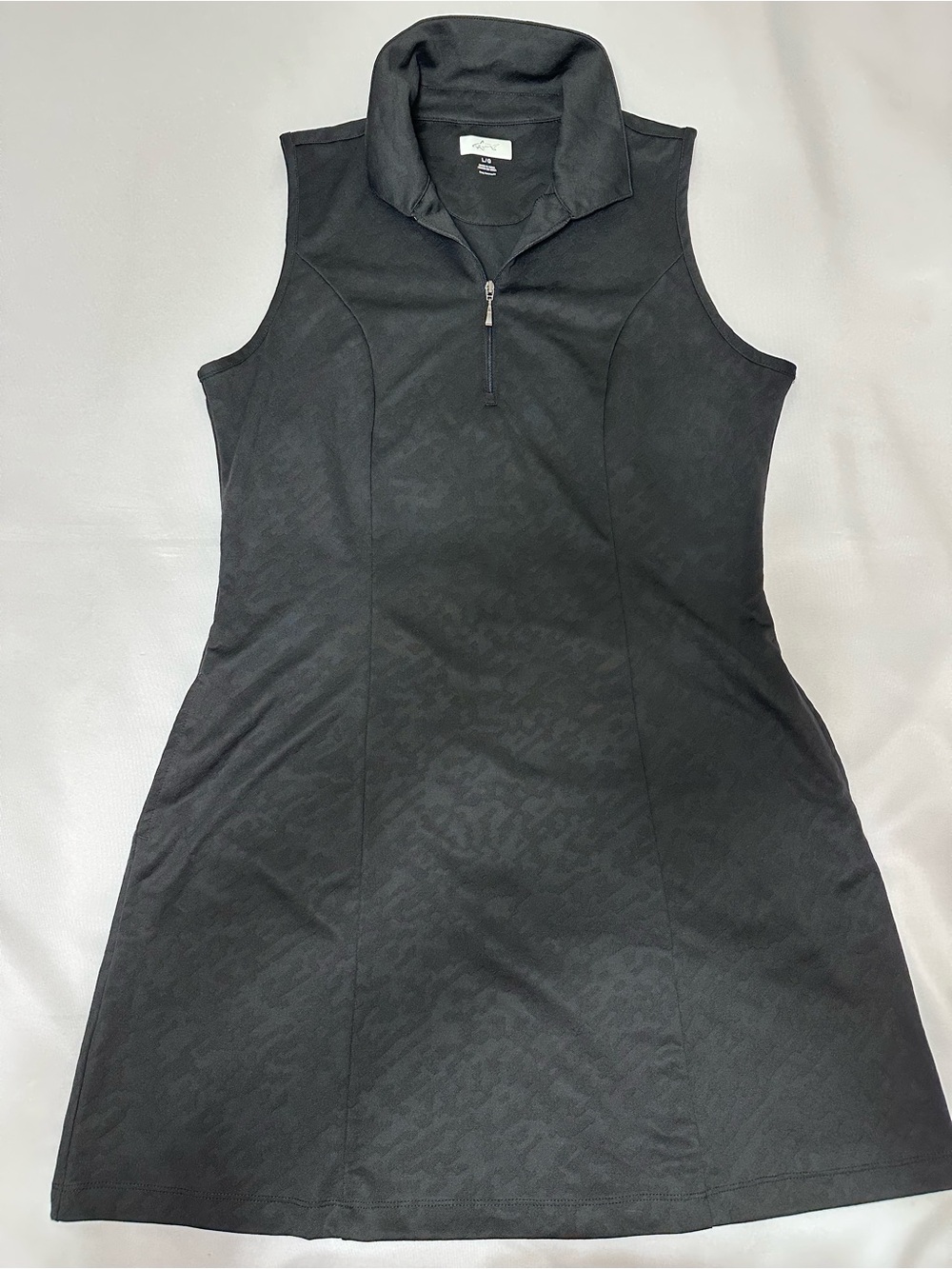 Greg Norman Golf dress Sleeveless Black Polo Zip size large with pockets